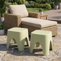 15" Plastic Outdoor Footstool Ottoman