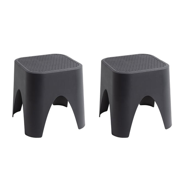 15" Plastic Outdoor Footstool Ottoman