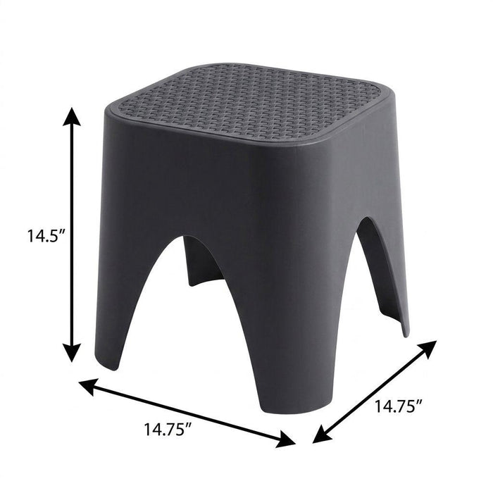 15" Plastic Outdoor Footstool Ottoman