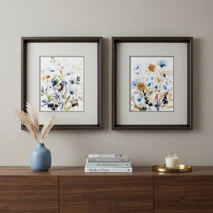 15" X 17" Brushed Silver Frame Holland Spring Mix (Set Of 2)