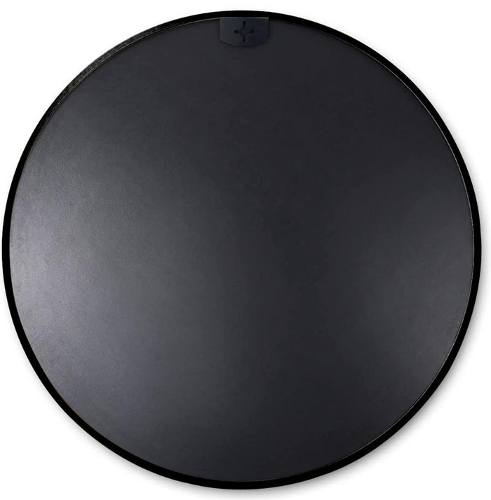 16" Black Aluminum Round Framed Bathroom Vanity Mirror