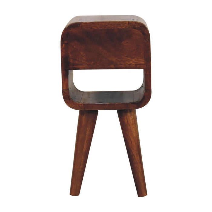 16" Chestnut Solid Wood Square One Drawer Nightstand