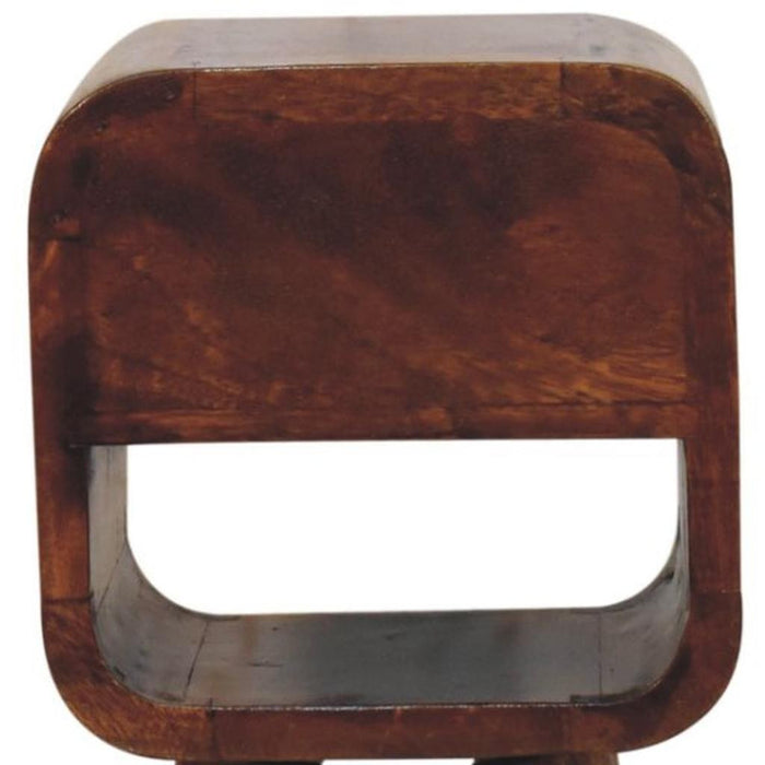 16" Chestnut Solid Wood Square One Drawer Nightstand