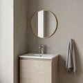 16" Gold Aluminum Round Framed Bathroom Vanity Mirror