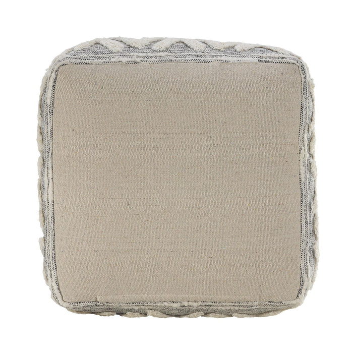 16" Gray Upholstery Pouf Ottoman