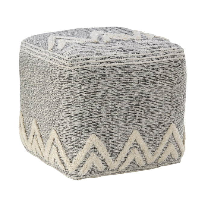 16" Gray Upholstery Pouf Ottoman