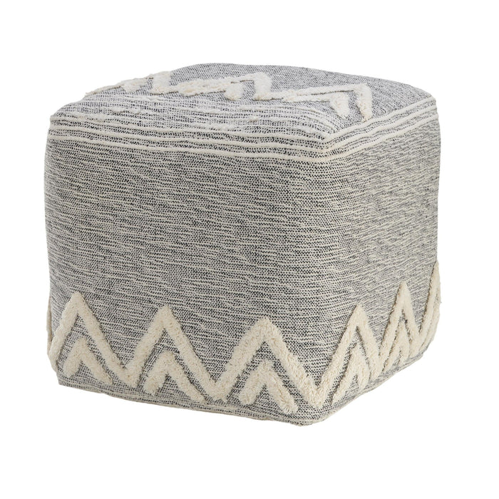 16" Gray Upholstery Pouf Ottoman