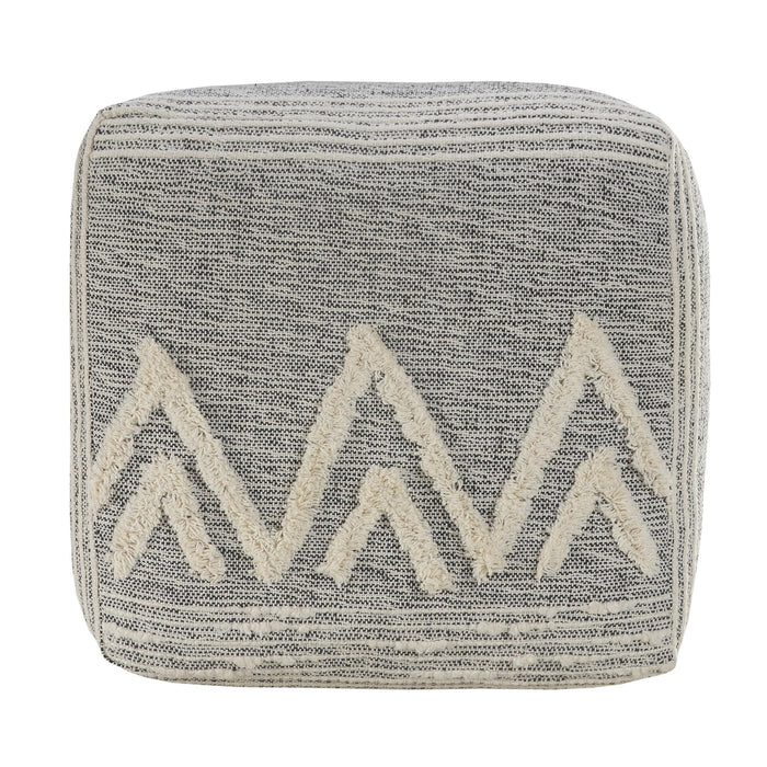 16" Gray Upholstery Pouf Ottoman