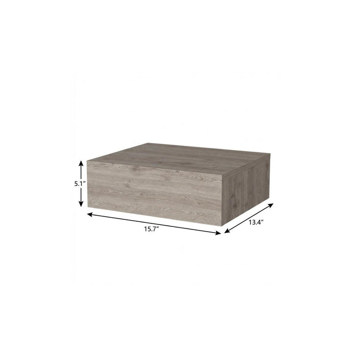 16" Gray Wood One Drawer Floating Nightstand