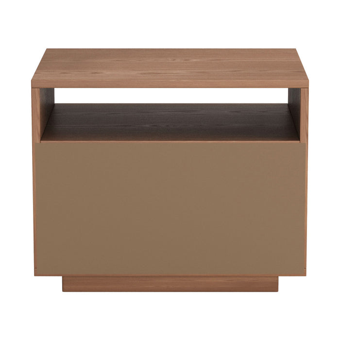16" Natural Wood Plantation Shutter One Drawer Nightstand