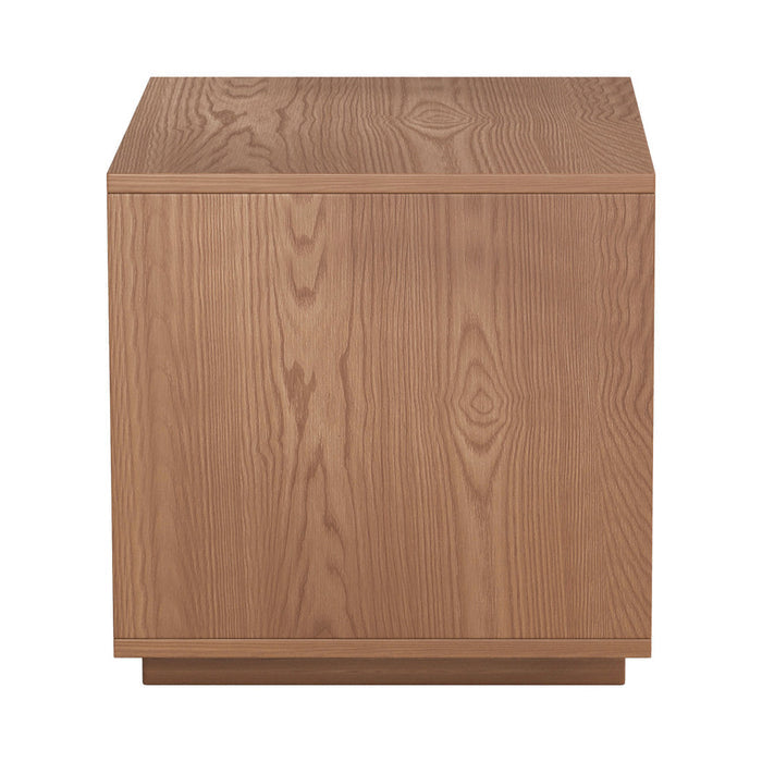16" Natural Wood Plantation Shutter One Drawer Nightstand