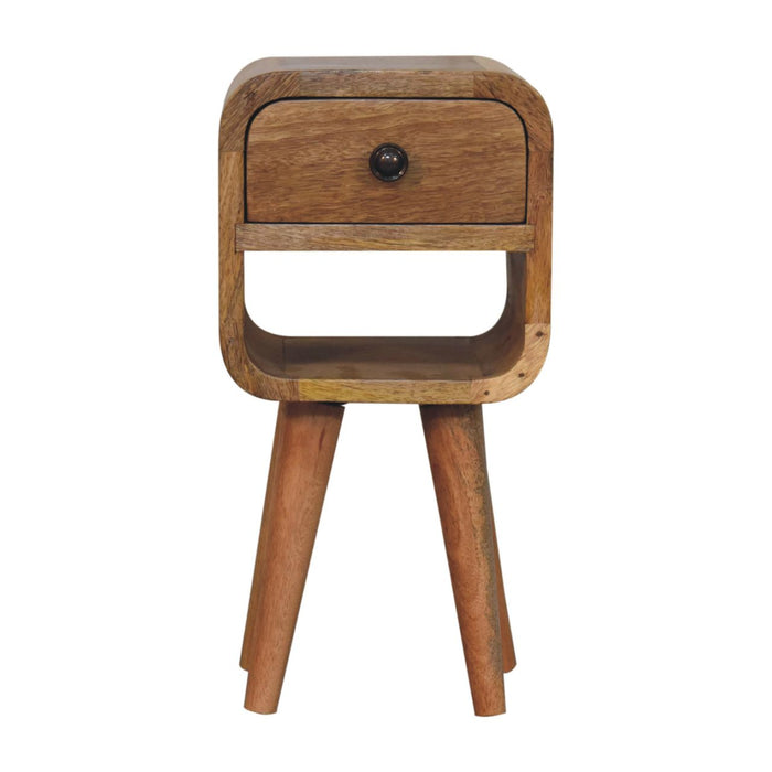 16" Oak Solid Wood Square One Drawer Nightstand