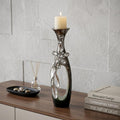 16" Ornate Faux Crystal Tabletop Pillar Candle Holder