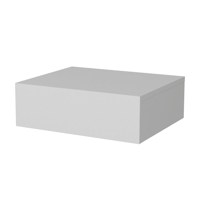 16" White Wood One Drawer Floating Nightstand