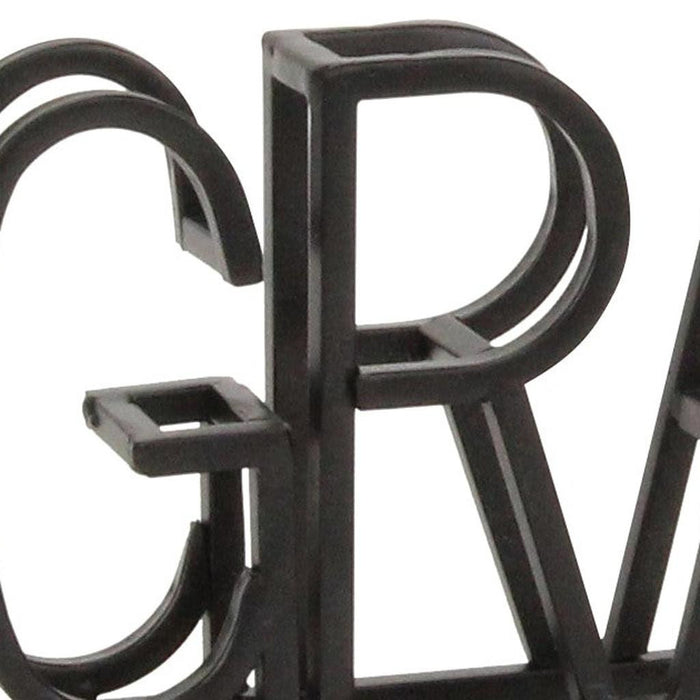 17" Black Metal Grateful Tabletop Sign