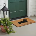 17" X 29" Natural and Black Coir Dachshund Welcome Outdoor Door Mat