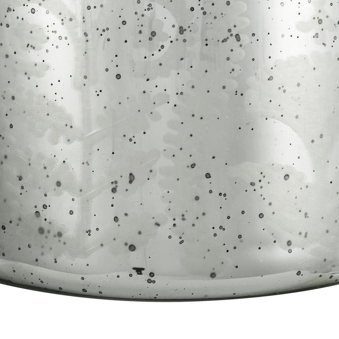 18" Antiqued Silver Floral Glass Table Vase