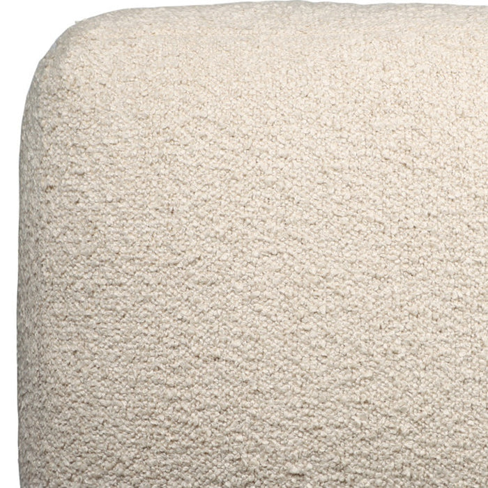 18" Beige Polyester Cube Outdoor Pouf Ottoman