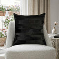 18" Black Cowhide Throw Pillow