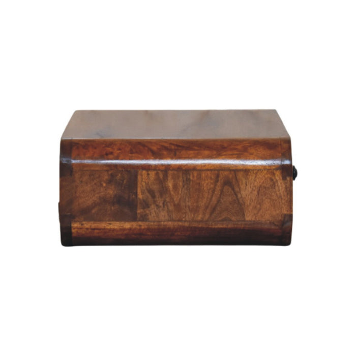 18" Chestnut Solid Wood Distressed One Drawer Floating Nightstand