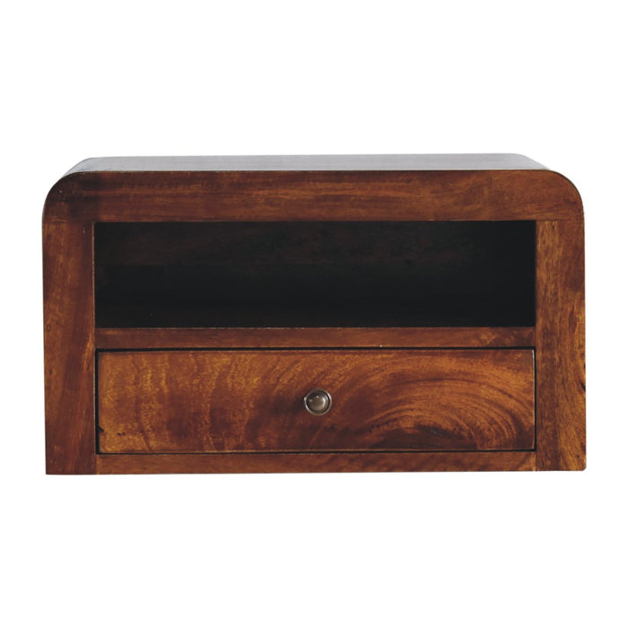 18" Chestnut Solid Wood One Drawer Floating Nightstand