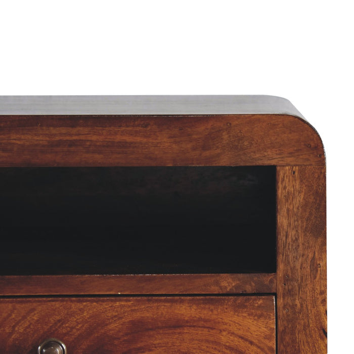 18" Chestnut Solid Wood One Drawer Floating Nightstand