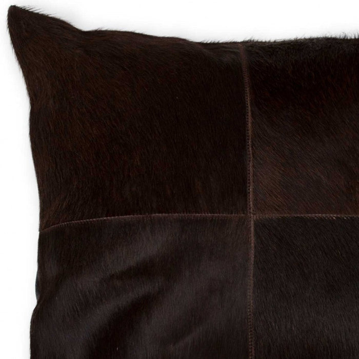 18" Chocolate Brown Cowhide Throw Pillow