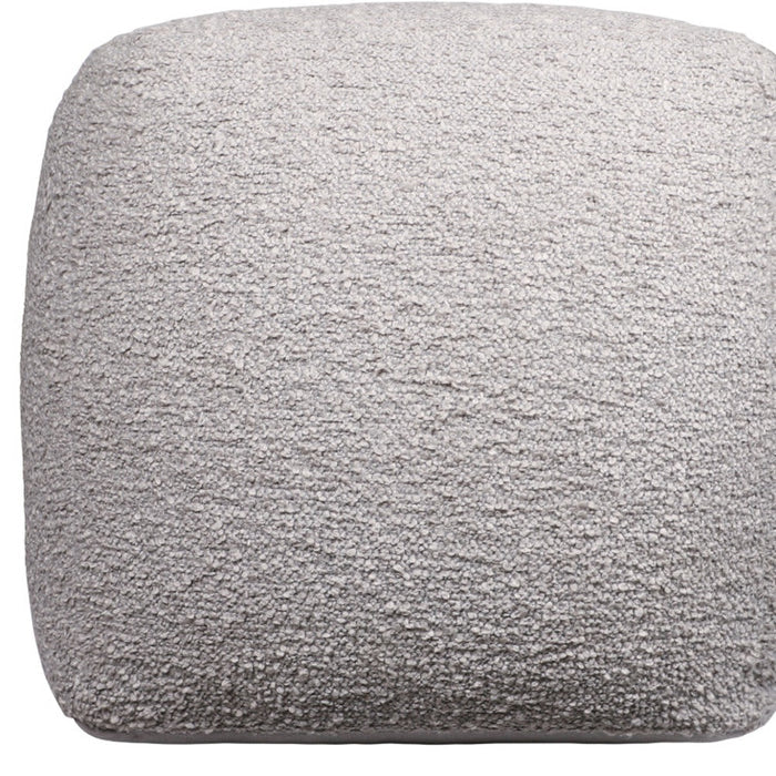 18" Gray Polyester Cube Outdoor Pouf Ottoman