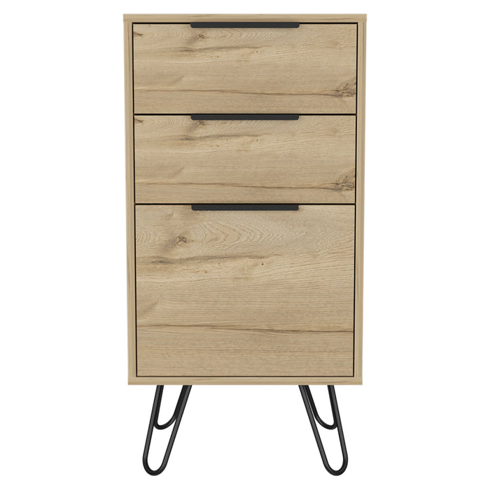 18" Natural Wood Three Drawer Dresser
