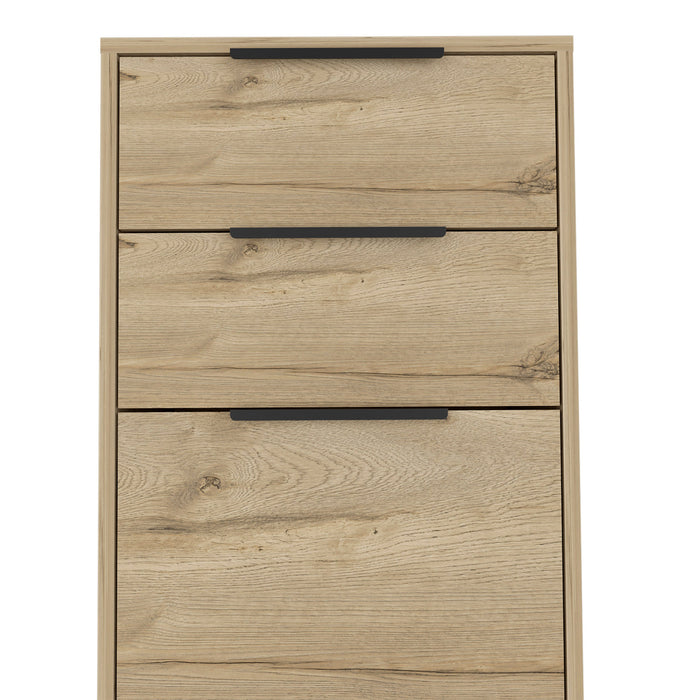 18" Natural Wood Three Drawer Dresser