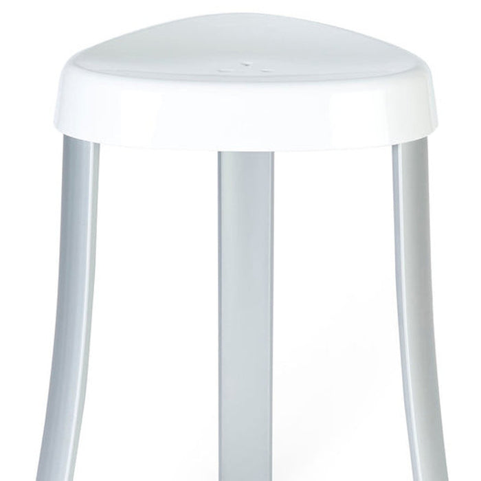 18"  White Aluminum And Heavy Duty Plastic Corner Shower Bench