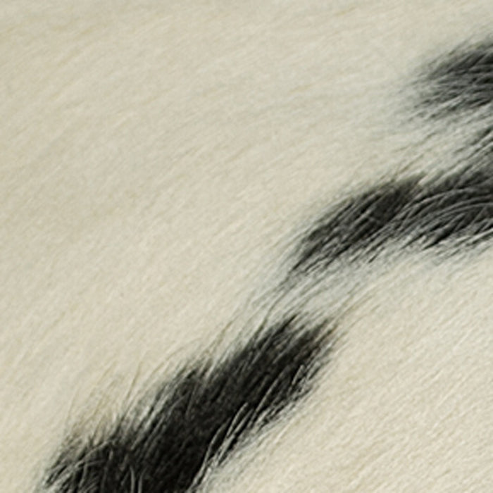 18" White And Black Cowhide Throw Pillow