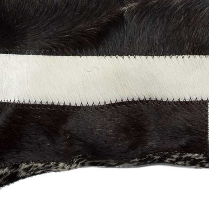 18" White And Black Cowhide Throw Pillow