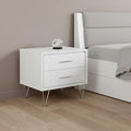 18" Wood Two Drawer Nightstand