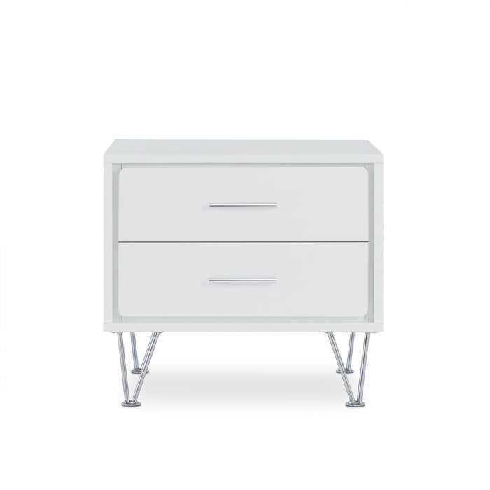 18" Wood Two Drawer Nightstand