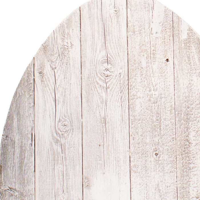 18" X 14" White Reclaimed Wood Egg Shaped Wall Decor