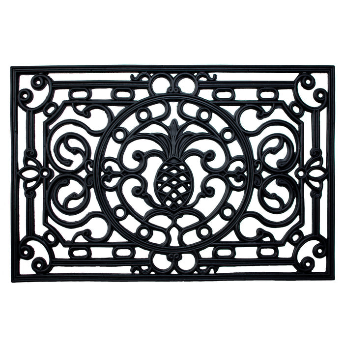 18" X 30" Black Rubber Pineapple Outdoor Door Mat
