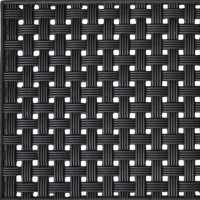 18" X 30" Black Rubber Weave Outdoor Door Mat