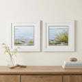 19" X 19" White Frame Afternoon On Shore (Set Of 2)