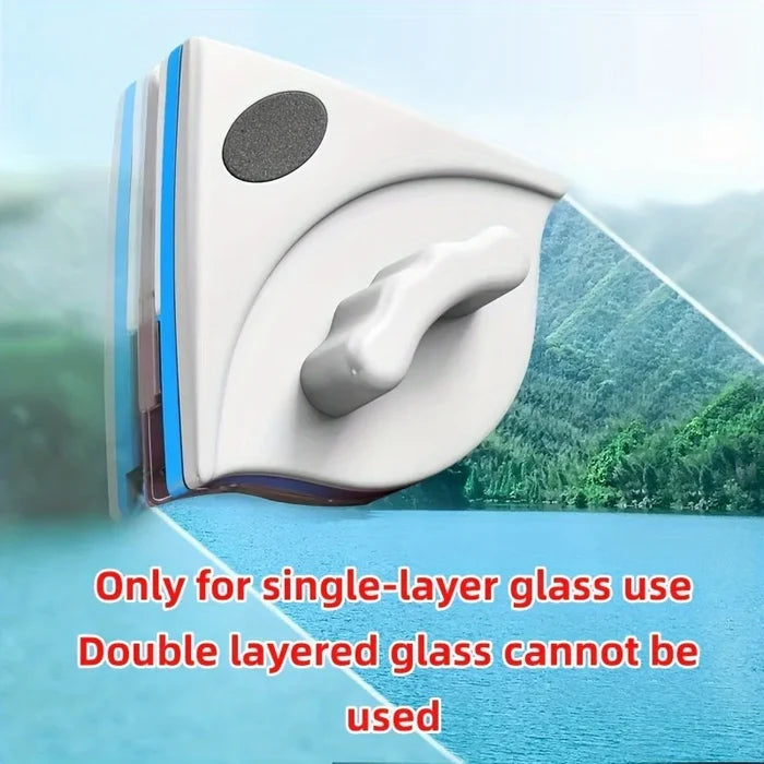 1pc Double-Sided Magnetic Window Cleaner - High-Rise, Glass Wiper for Single-Layer Panels 3-8mm Thick