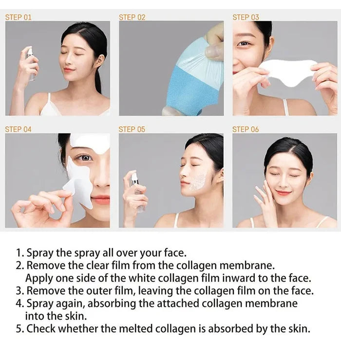 1set Highprime Collagen Film Water Soluble Moisturizing Paste Essence Patch Collagen Soluble Facial Mask Skin Care