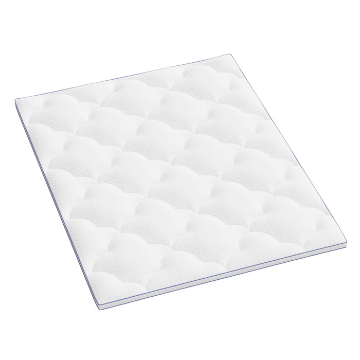 2" White Cotton California King Mattress Topper