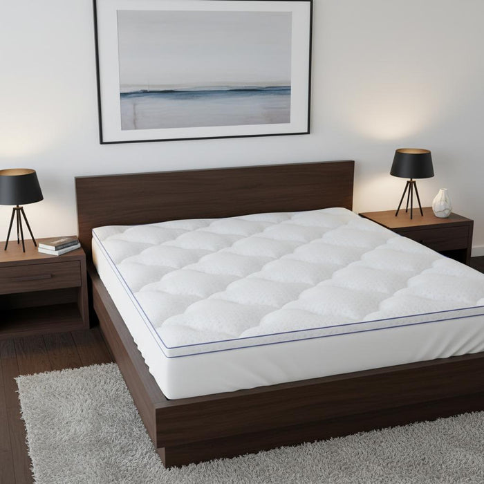 2" White Cotton Full Double Mattress Topper