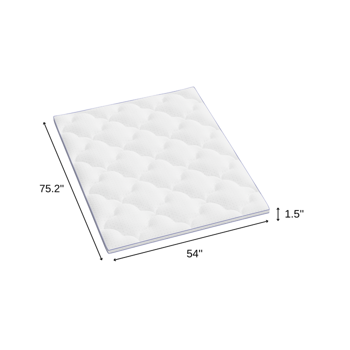 2" White Cotton Full Double Mattress Topper