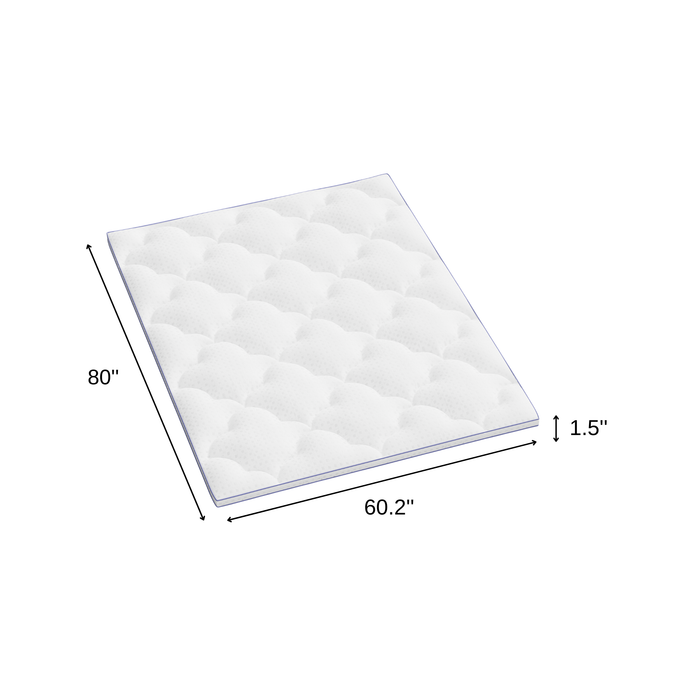 2" White Cotton Queen Mattress Topper