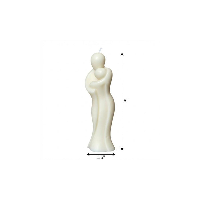 2" White Rose Petals Scented Mother And Child Dimensional Candle