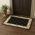 2' X 3' Brown Black And Ivory Floral Vines Area Rug