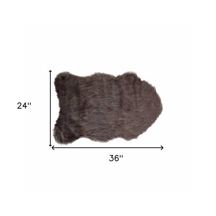 2' X 3' Chocolate Faux Sheepskin Shag Area Rug