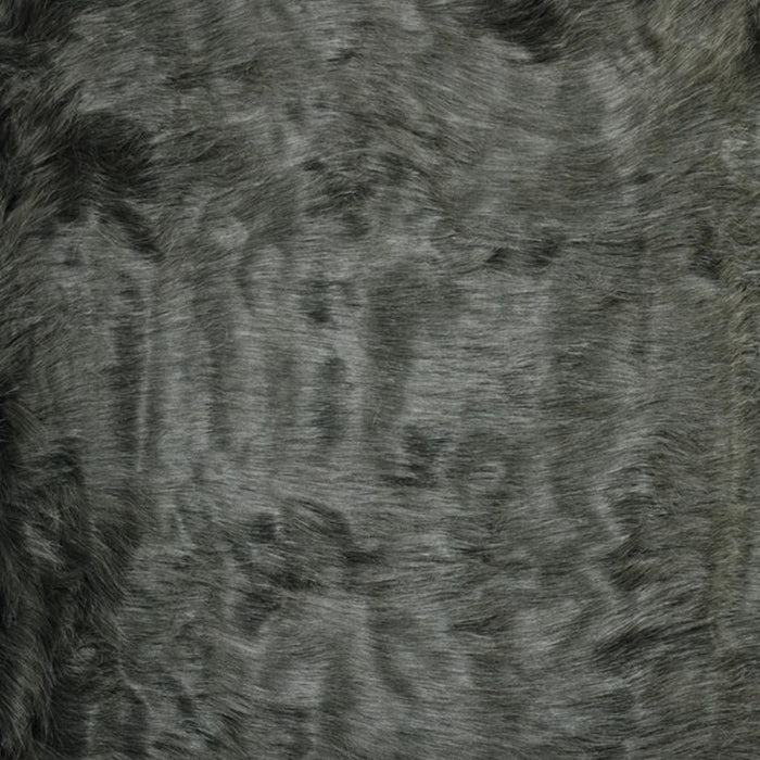 2' X 3' Grey Faux Fur Animal Print Area Rug