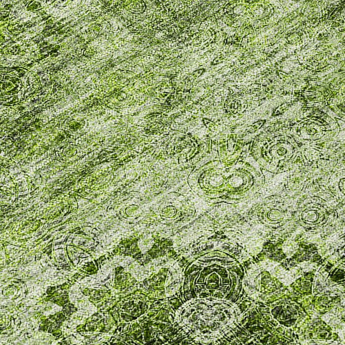 2' X 3' Olive Green Floral Medallion Washable Non Skid Indoor Outdoor Area Rug